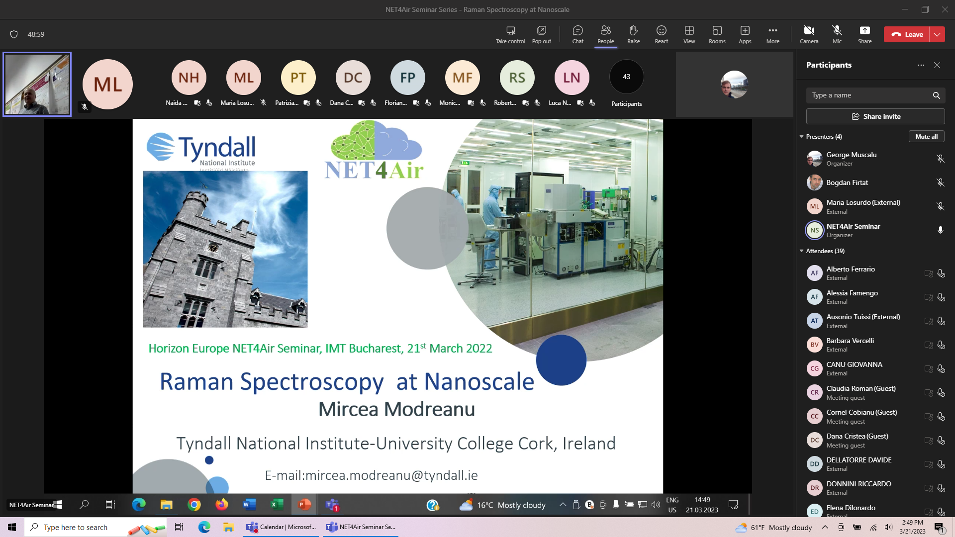 NET4Air Seminar Series: Raman Spectroscopy at Nanoscale